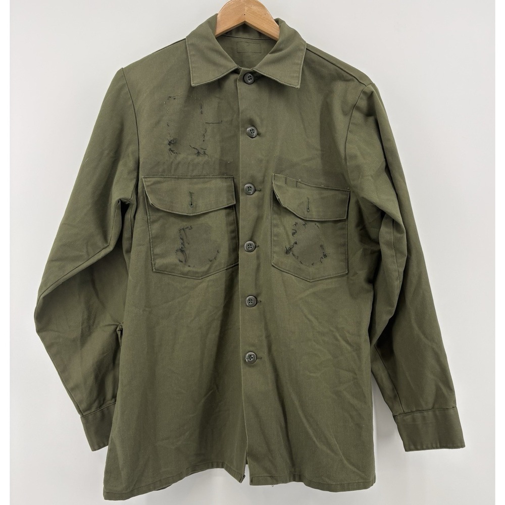 Original US Air Force OG-507 Utility Shirt‎ Vintage 70s Military Olive Green